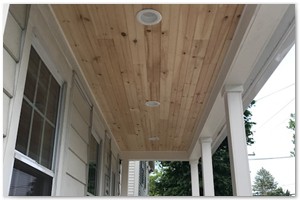 PORCH CONSTRUCTION - ...mahogany decking, knotty pine tongue & groove ceiling.