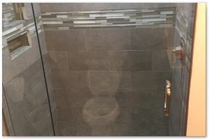 BATHROOM MAKEOVER - Custom tile shower.
